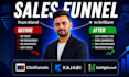 design sales funnel on clickfunnels, kajabi, gohighlevel