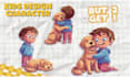 draw kids character design for children book
