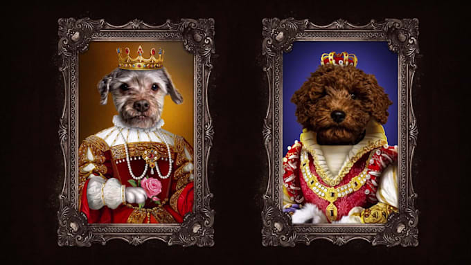 create custom premium royal pet portrait