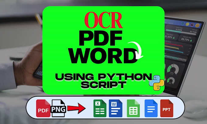 convert your scanned pdf,png to word, excel or editable text using ocr or python