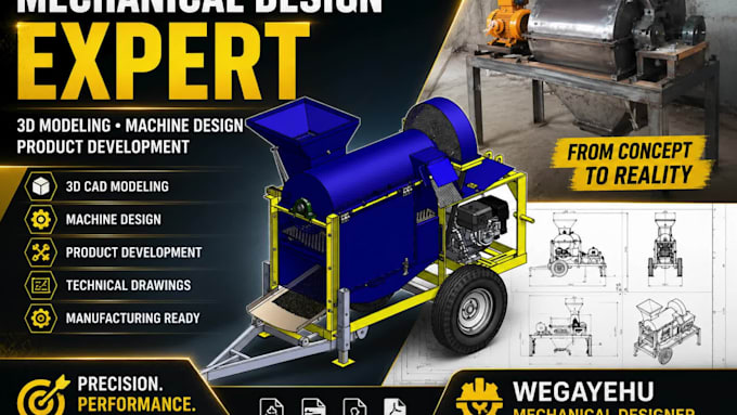 do industrial product and machinery 3d modeling and design