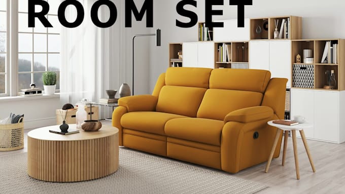 create lifestyle environment for your furniture product using ai bed, sofa, etc