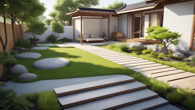 design 3d landscape backyard home garden and patio as a landscape architect