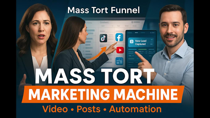 create mass tort video ads, automated social media content engine and strategy