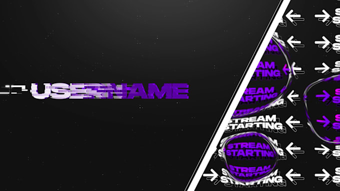 create animated liquid stream overlay pack purple style for twitch