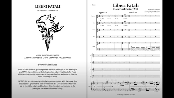 create a detailed a cappella or choral arrangement