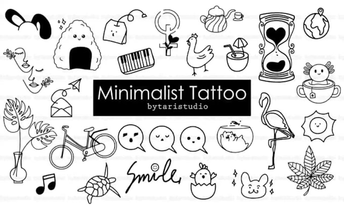Top 10! I will make minimalist tattoo design in my art style  for $10