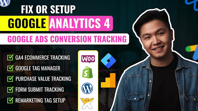 setup google analytics,ecommerce conversion tracking,server side tracking by GTM