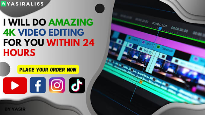 do amazing 4k video editing for youtube in 24 hours