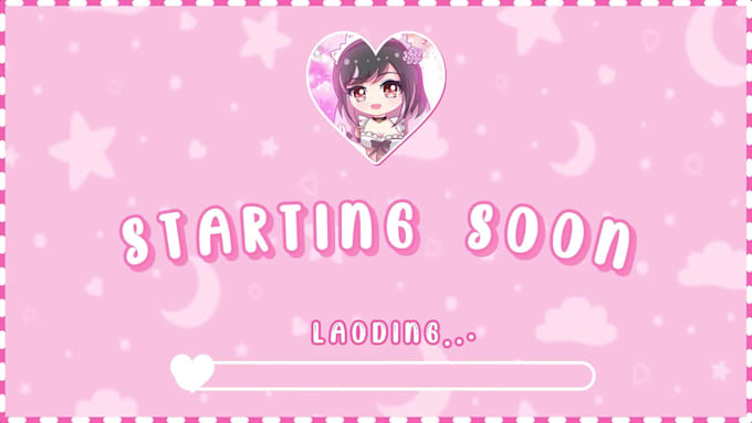 design cute twitch overlay, kick, tiktok and animated stream overlay panels