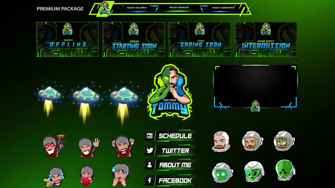 design animated twitch overlay, twitch logo, twitch stream package