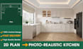 create realistic 3d kitchen renders for your space