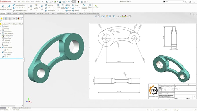 design 3d cad models and 2d drawings in solidworks
