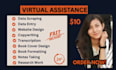 do data entry, formatting, designing, data scraping, testing, copywriting