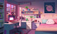 draw background art illustration for vtuber stream visual novel in anime style