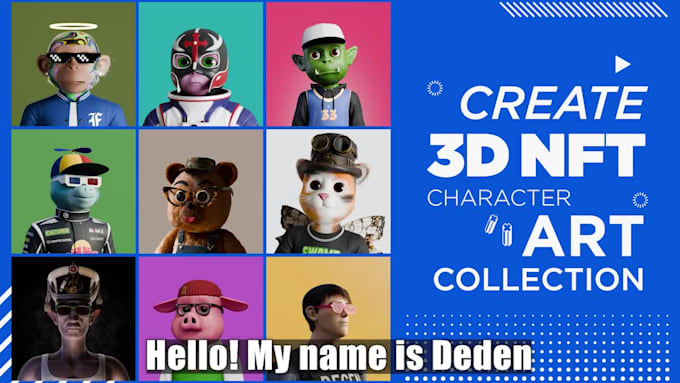 create 3d character nft art collection