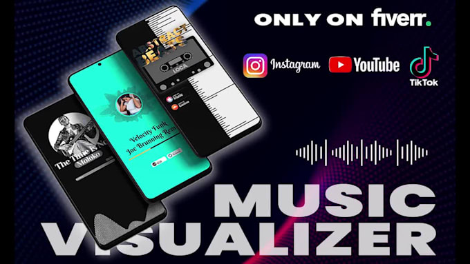 create unique music promo audio visualizer or audio spectrum