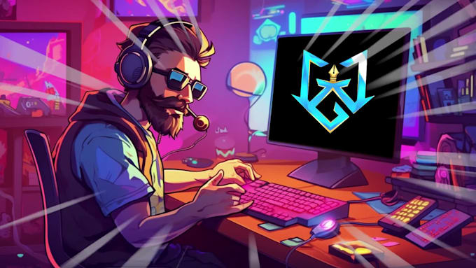 create an animated  twitch overlay, alerts, and esports logo, kick