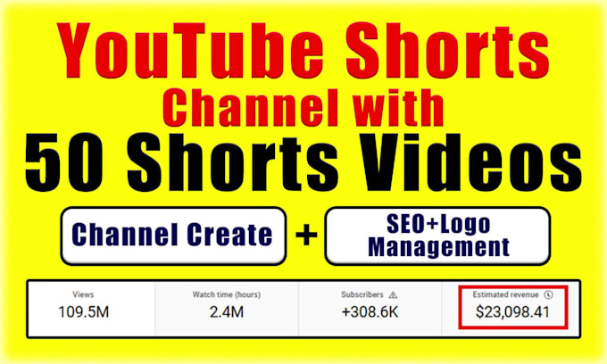 create youtube shorts channel with 50 videos