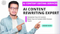 manually rewrite ai content and do ai content editing article rewriting