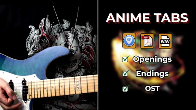 transcribe any anime or jrock song to guitar pro or PDF tabs