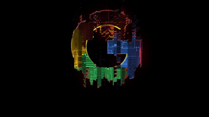 do 4k glitch realistic neon sign logo animation