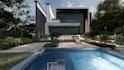 design modern villa and house exterior with realistic rendering