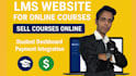 create a professional lms website for online courses