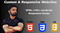 create custom and responsive websites using html css javascript
