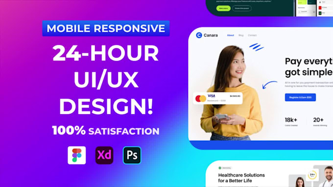 Hot Review! I will do professional figma landing page design UI UX in 24 hours  for $10