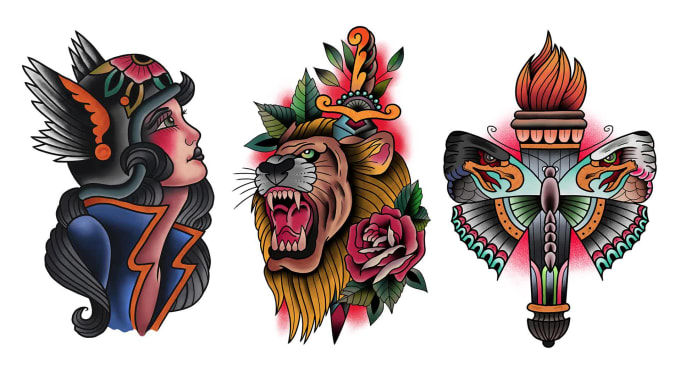 Create a custom old school traditional tattoo design by Ghasabs | Fiverr