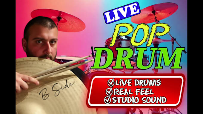 record dynamic indie pop and acoustic pop live drum tracks