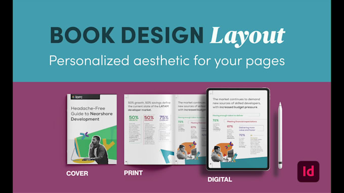design a unique book layout of your interior pages and cover