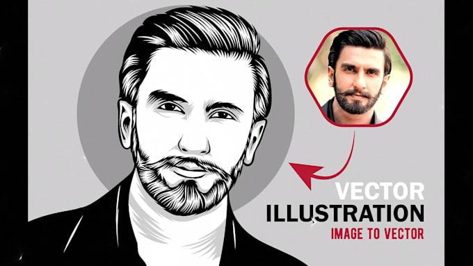 do black and white stencil art vector portrait