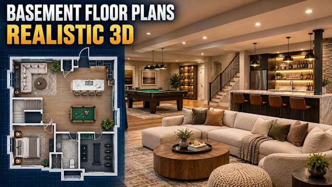 draw professional basement floor plans and realistic 3d renderings