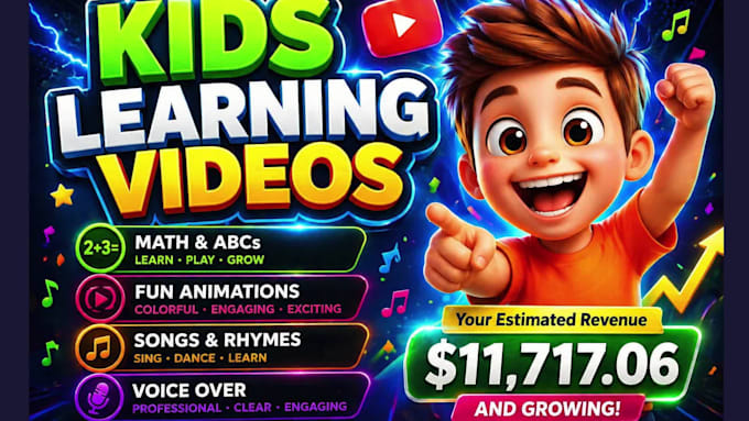 create 2d animation kids learning videos
