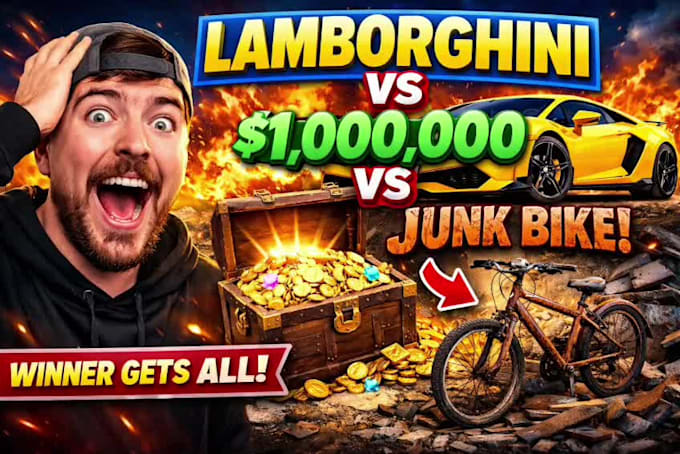 design viral mrbeast style youtube thumbnail for high CTR