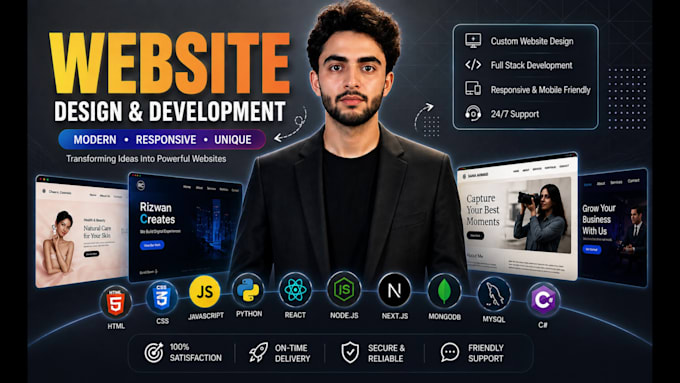build a custom responsive website for business or portfolio