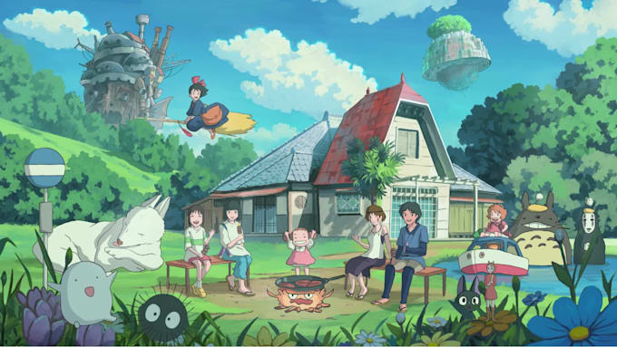 draw cute cartoon illustrations, lofi art, anime, background, wedding, fairytail