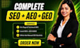 do onpage seo geo aeo, technical, backlinks and local optimization for ranking