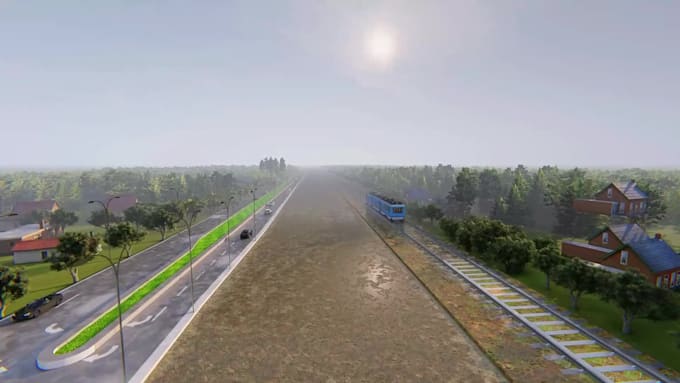 design realistic 3d landscape, park, and urban environment