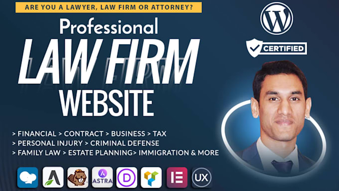 create attorney, lawyer, legal, law firm wordpress website