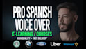 record a pro spanish voice over for elearning and courses