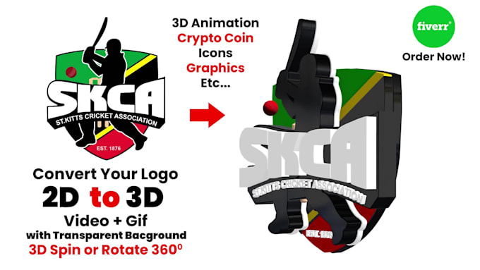 Convert 2d to 3d logo, crypto coin, icons rotating, spin gif animation ...