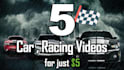 5 car racing logo intro video animations