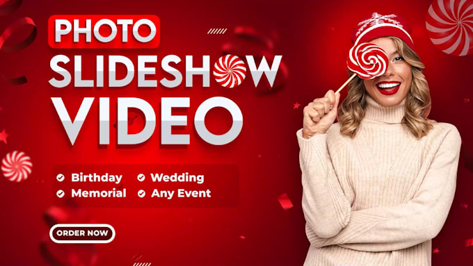 Hot Deals! I will create wedding photo slideshow, promo, memorial video  for $20