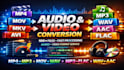 convert bulk audio and video files to any format mp3 wav m4a aac flac