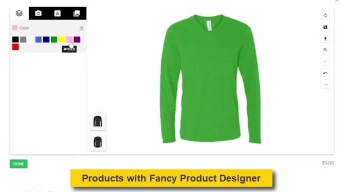 setup and upload products with fancy product designer plugin