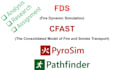 do pyrosim, pathfinder, cfast, brisk fire dynamic simulation