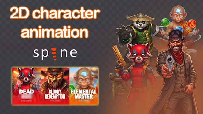 create 2d spine character animation for games
